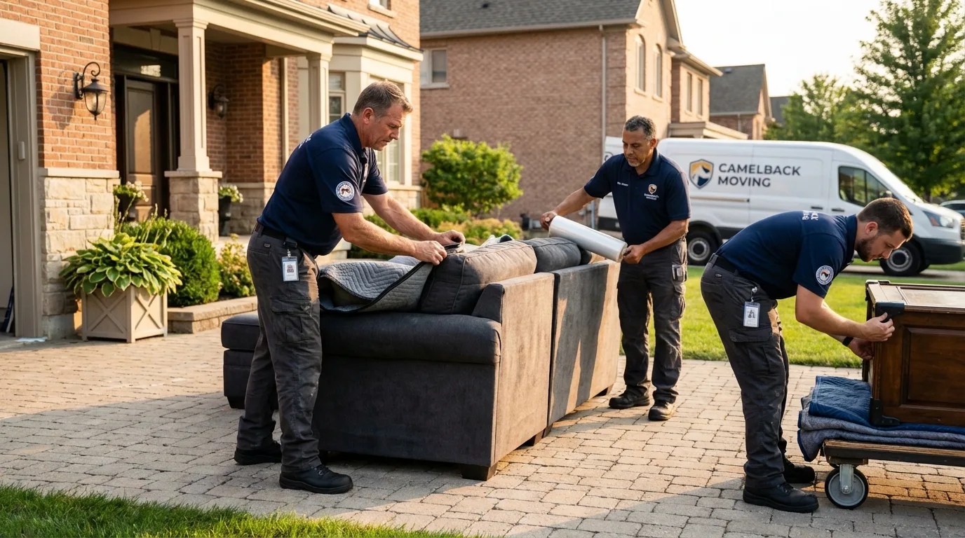 Large estate moving crew wrapping furniture in Newport, AR