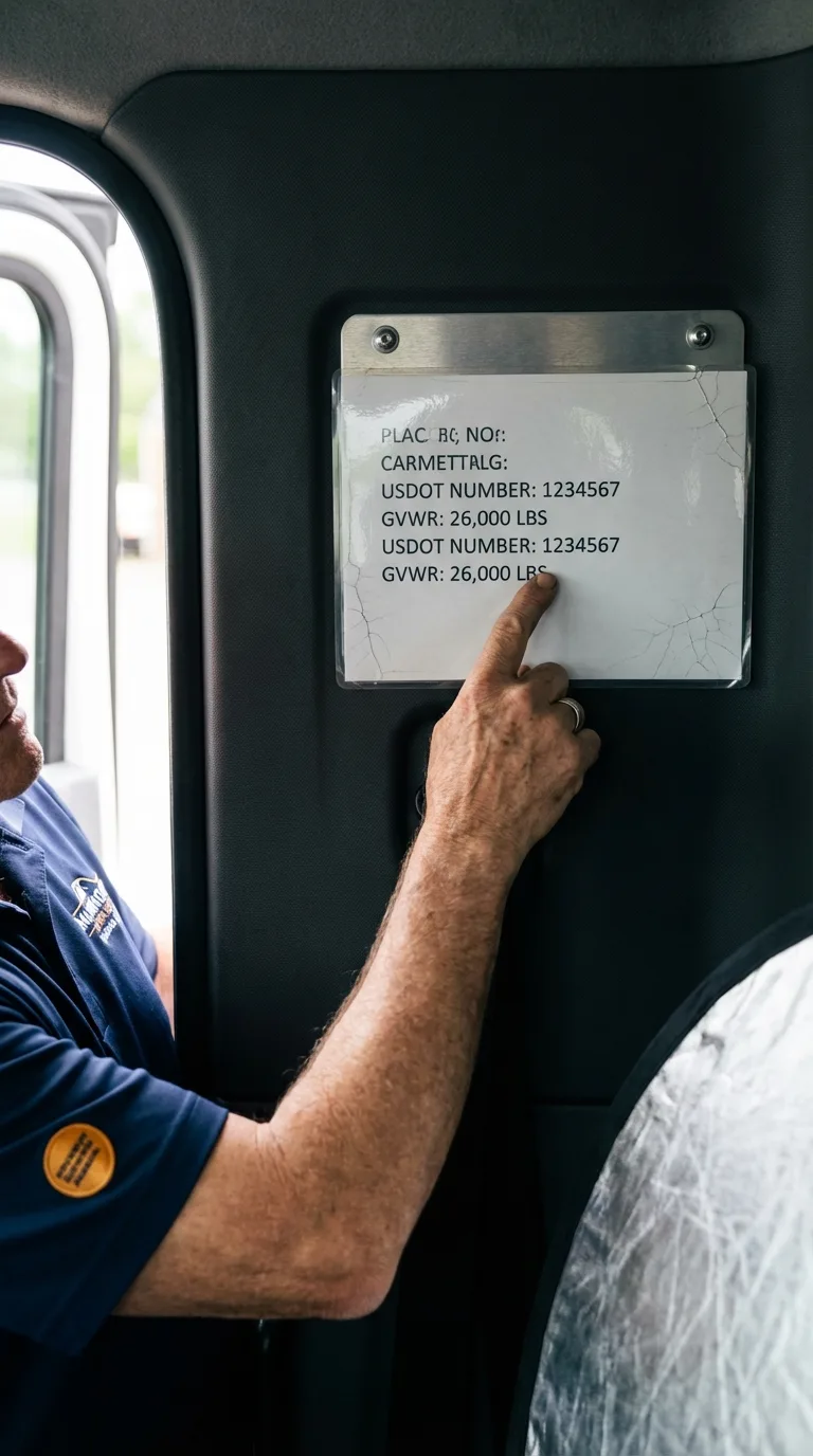 USDOT licensing placard verification in Newport